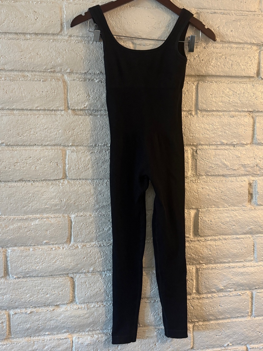 Black Ribbed Seamless Jumpsuit | One Piece Romper | Lounge Outfit |Size S